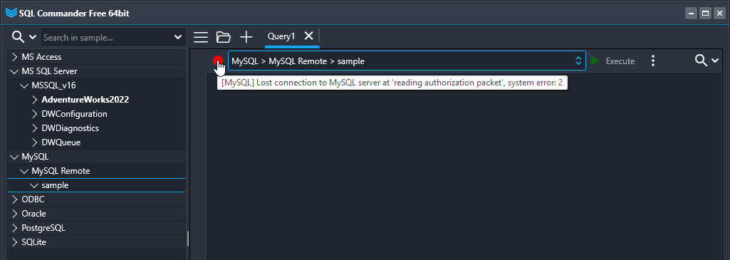 connection error