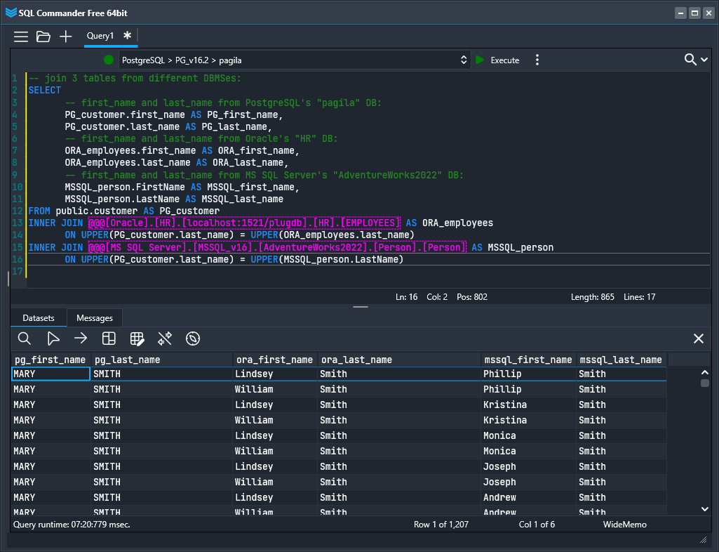 join 3 tables cross dbms